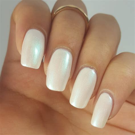 White Pearl Iridescent Nail Polish Duo 5-free Handmade Indie - Etsy Sweden