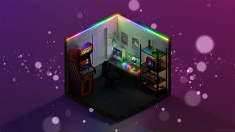 Neon Gaming Room Live Wallpaper - MoeWalls