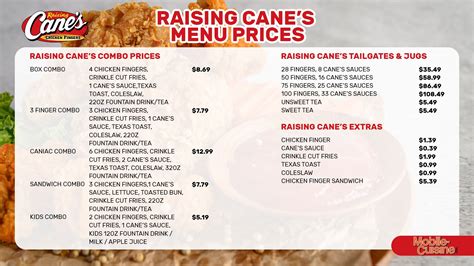 Updated Raising Cane's Increased Menu Prices for Everything (2023 ...