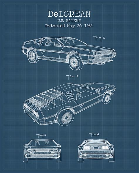 Delorean blueprints Greeting Card by Dennson Creative