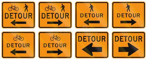 United States MUTCD Road Sign - Detour Stock Illustration ...