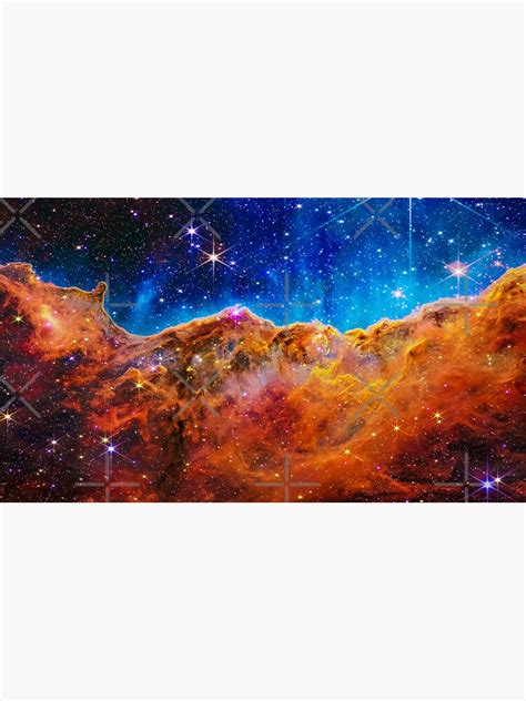 " Carina Nebula Cosmic Cliffs NGC 3324 James Webb Space Telescope Image Infrared " Sticker for ...