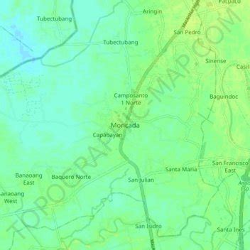 Moncada topographic map, elevation, terrain