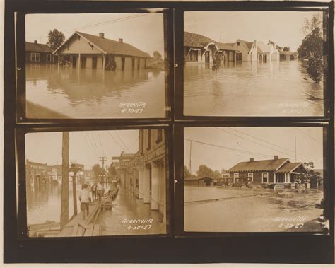 Gelatin silver print of four 1927 Mississippi River flood images ...