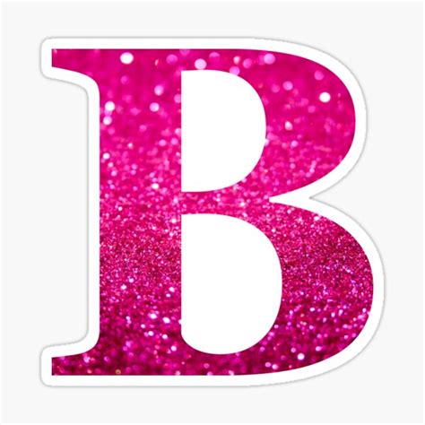 Letter B Pink Glitter Stickers | Redbubble Alphabet Train, Alphabet And ...