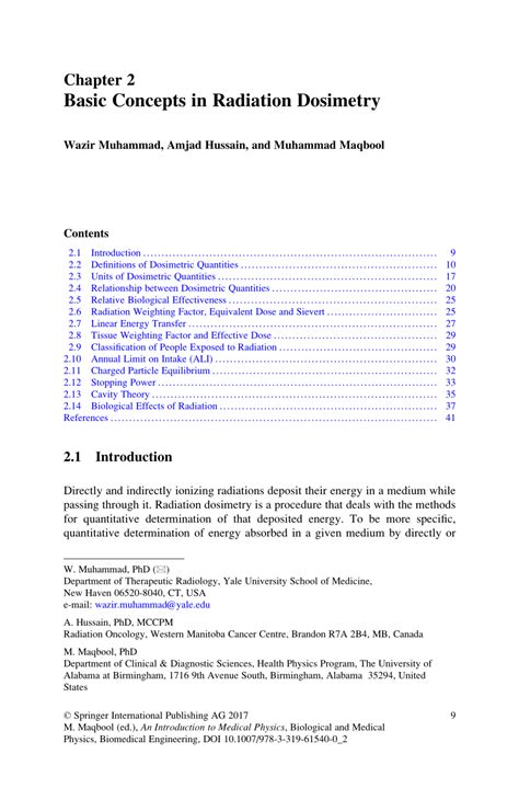 Radiation Protection And Dosimetry An Introduction To Health Physics - The gray tower