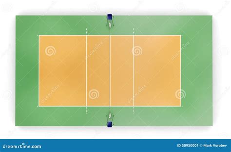 Volleyball Court or Field Top View Stock Illustration - Illustration of ...