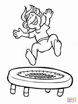 Kid Jumping On The Trampoline coloring Page  Free Printable Coloring Pages sketch template