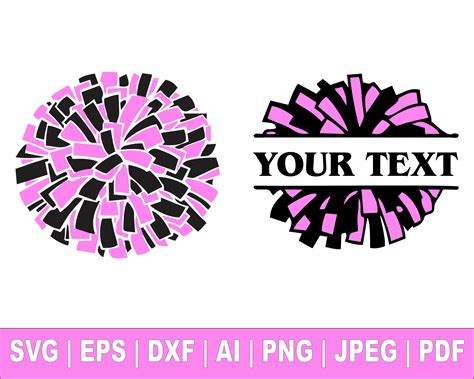 Pom Pom Svg Pom Pom Split Monogram Svg Cheerleading Svg - Etsy España