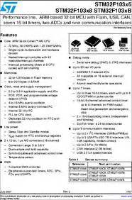 STM32F103C8 datasheet - 32-bit Microcontrollers Performance line, ARM-based