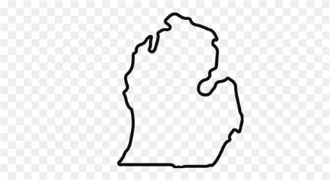 Michigan Mitten State Outlines Vectors - Michigan Outline PNG - FlyClipart