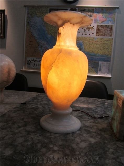 Alabaster Lamps, Stone Decors, Persian Beige Alabaster Home Decor from ...