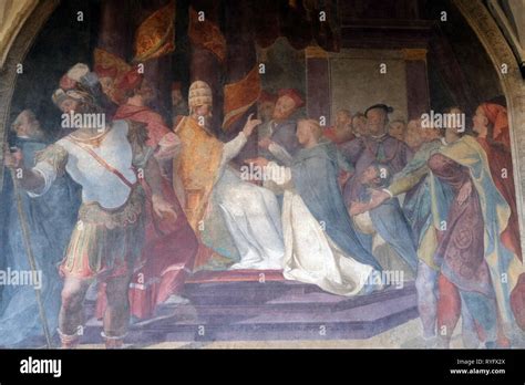 Pope Honorius III confirms the Dominican Rule, fresco by Gregorio Pagasi, Santa Maria Novella ...