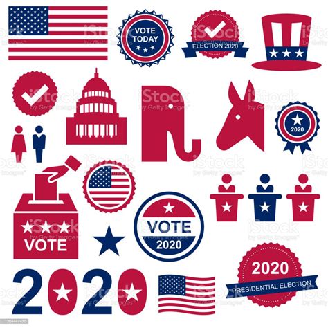 Us Presidential Election Vector Set Stock Illustration - Download Image Now - Icon Symbol, USA ...