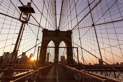 Brooklyn Bridge sunset with Manhattan skyline US 825636 Stock Photo at Vecteezy