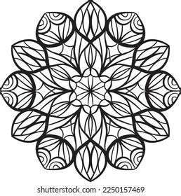 Relaxing Anti Stress Mandala Coloring Meditation Stock Vector (Royalty ...