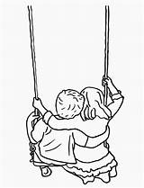 Couple On Swing Coloring Page  Free Printable Pages For Kids sketch template