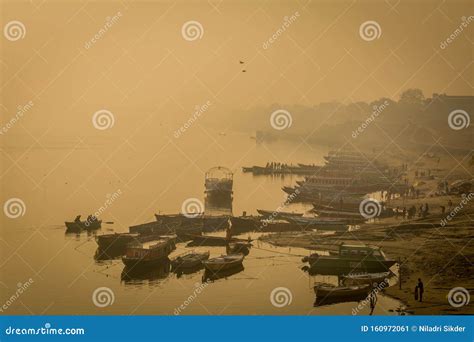 GOLDEN MORNING at ASSI GHAT Stock Image - Image of riverside, boats ...