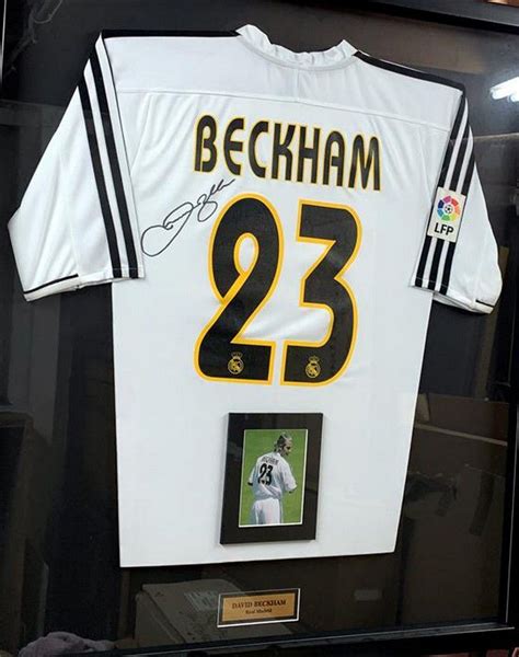 Framed David Beckham Real Madrid Signed Jersey with COA - Sporting ...