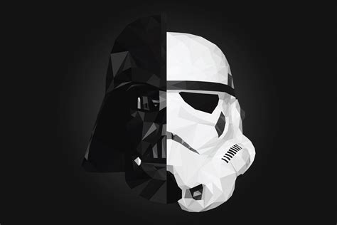 Wallpaper : illustration, Star Wars, mask, low poly, Darth Vader ...