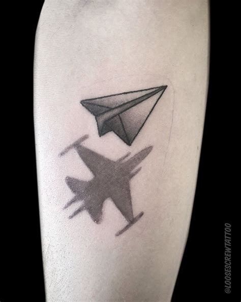 Paper Airplane | Paper airplane tattoos, Small tattoos for guys, Tiny tattoos for girls