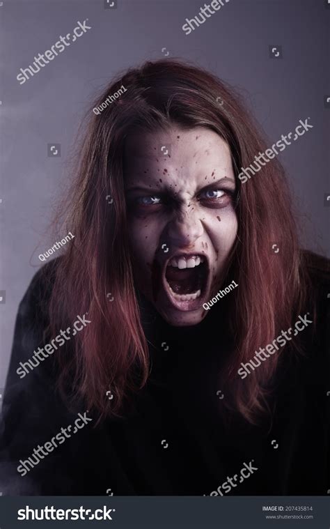 Mad Possessed By Demon Girl Shouting Stock Photo 207435814 - Shutterstock