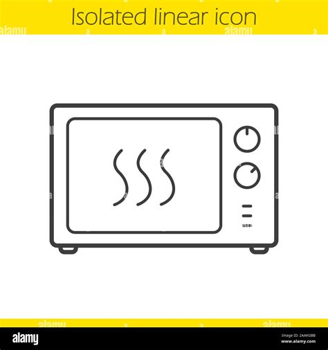 Microwave oven linear icon. Thin line illustration. Microwave stove ...