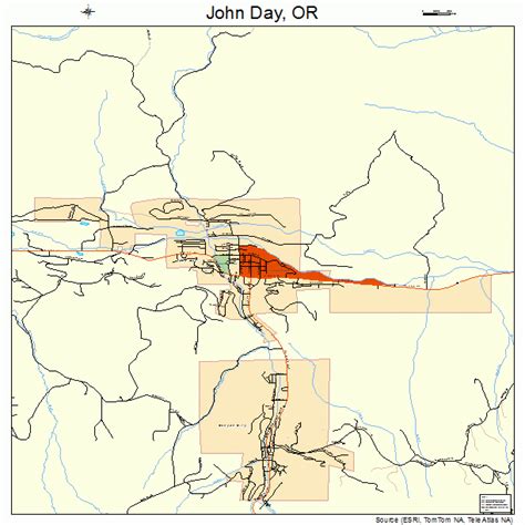 John Day Oregon Street Map 4137550