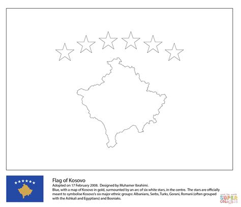 Flag of Kosovo coloring page | Free Printable Coloring Pages