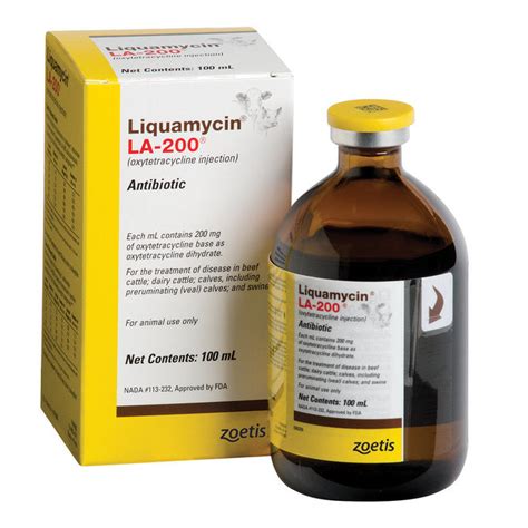 Liquamycin LA-200 (Oxytetracycline) Antibiotic Injection, 100mL