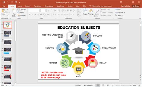 Animated Education Subjects PowerPoint Template