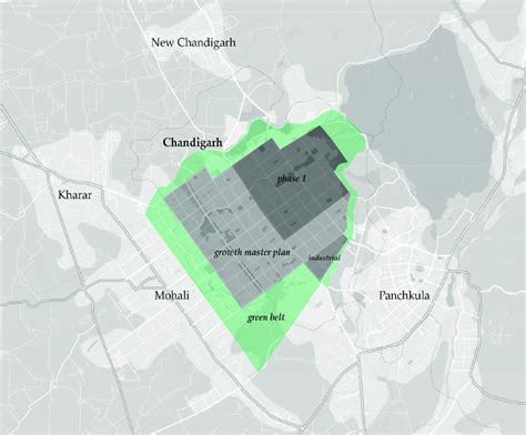 Chandigarh Master Plan on the current city. Source: Authors based on a ...