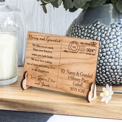 Personalised We Miss You Wooden Post Card | The Laser Boutique