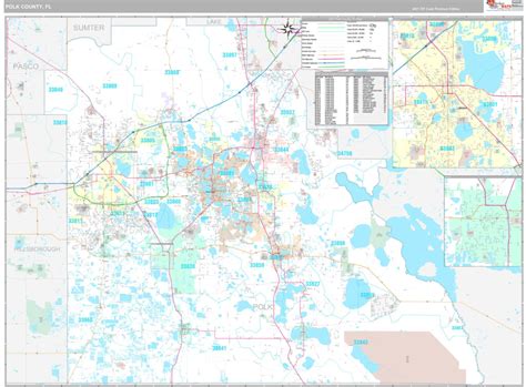 Polk County FL Wall Map Premium Style By MarketMAPS | Maps Of Florida