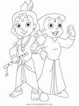 Chotta bheem And Krishna coloring Page – Artofit sketch template