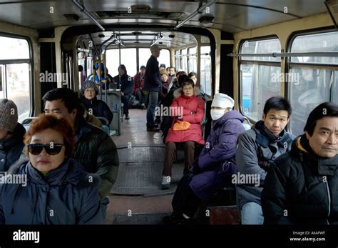 interior of an old bus in Beijing China 2006 Stock Photo - Alamy