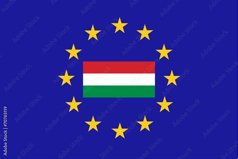 Vector flag of EU with Hungary Stock Vector | Adobe Stock