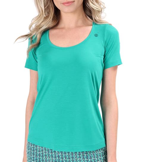 Elastic viscose jersey blouse turquoise - YOKKO