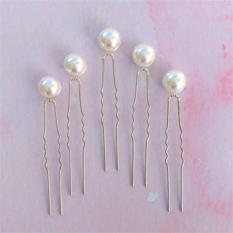 set of five big pearl bridal hair pins by melissa morgan designs | notonthehighstreet.com