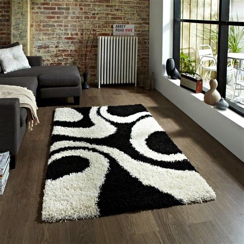 Black and White Shag Rug