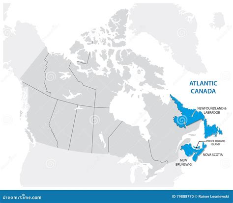 Survey Map of the Canadian Atlantic States, Atlantic Canada Stock ...