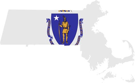 Massachusetts Flag Map • Mapsof.net