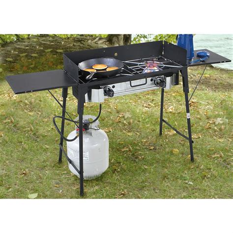 Deluxe 2 - burner Portable Propane Camp Stove - 160510, Stoves at ...