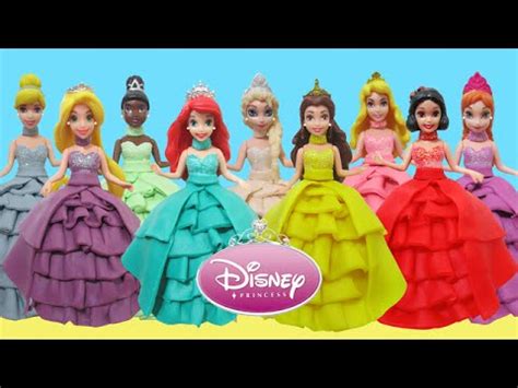 Play Doh Dresses 9 Disney Princesses Magic Clip Elsa Anna Ariel Belle Rapunzel Inspired Costumes ...