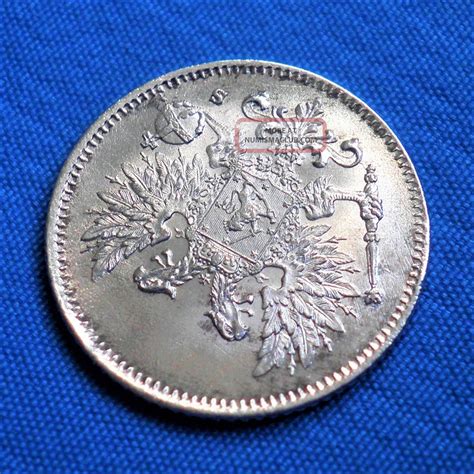 Russian Empire, Finland 25 Pennia (penniä) 1917, Silver Coin