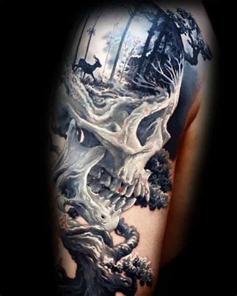 50 3D Skull Tattoo Designs For Men - Cool Cranium Ink Ideas