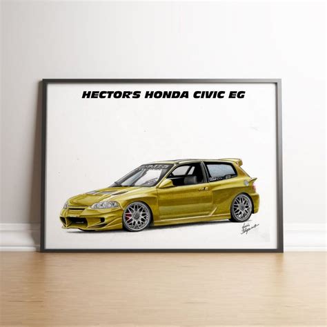 The Fast and the Furious Car Art Poster: HECTOR'S HONDA CIVIC Eg Christmas Gift - Etsy Ireland