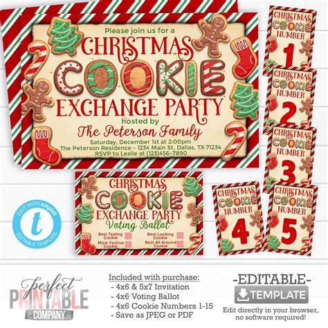 Christmas Cookie Exchange Party Invitation, Cookie Decorating Party ...