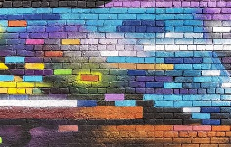 Wallpaper colorful, wallpaper, wall, graffiti, textures, paint, brick, street art, 4k ultra hd ...