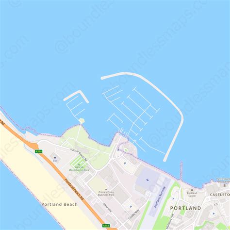 Isle of Portland - Modern Atlas Vector Map | Boundless Maps